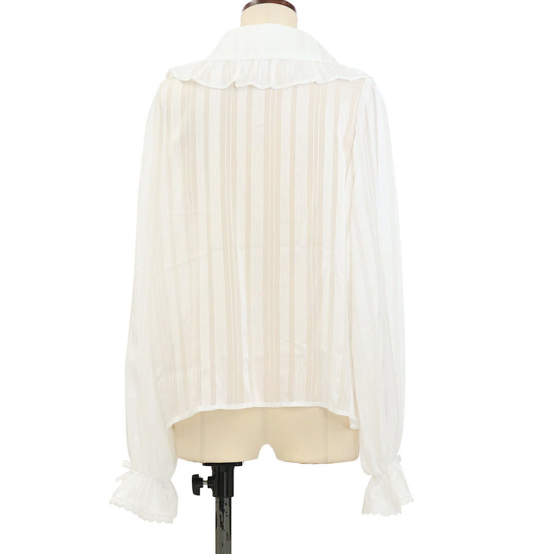 USED】【axes femme kawaiiMサイズ】ストライプシアーブラウス