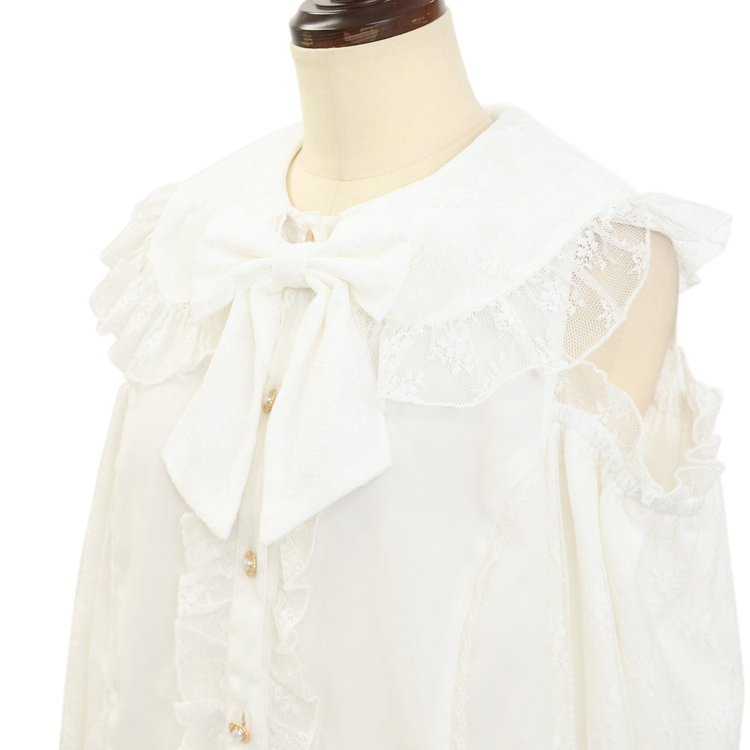 USED】【axes femme kawaii/Mサイズ】ブルーミングレースブラウス