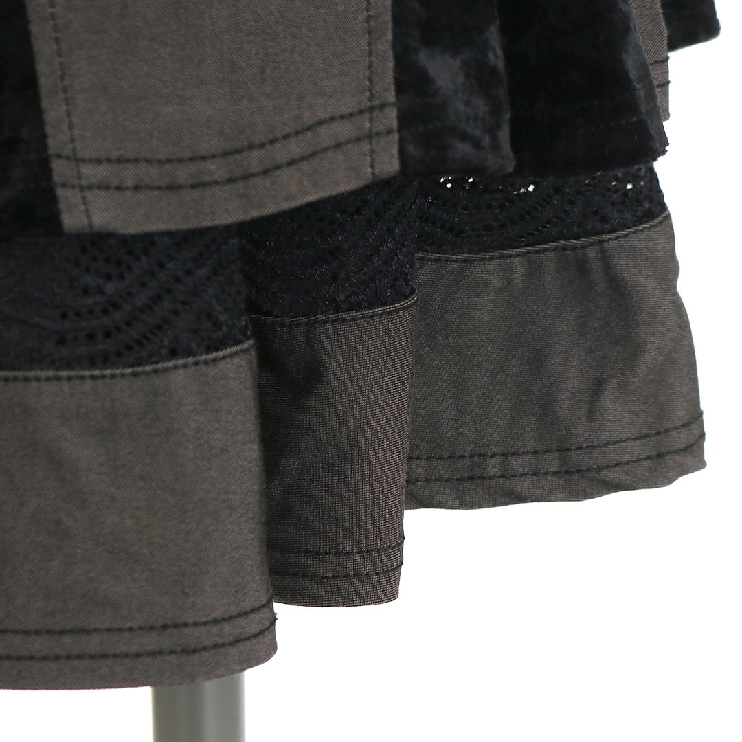 USED】ベロア切替3連パーツダブルスカート | Ozz On | ロリータ