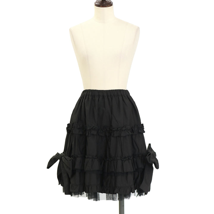 USED】【PEACE NOW/Mサイズ】サイドリボンフリルスカート | BLACK