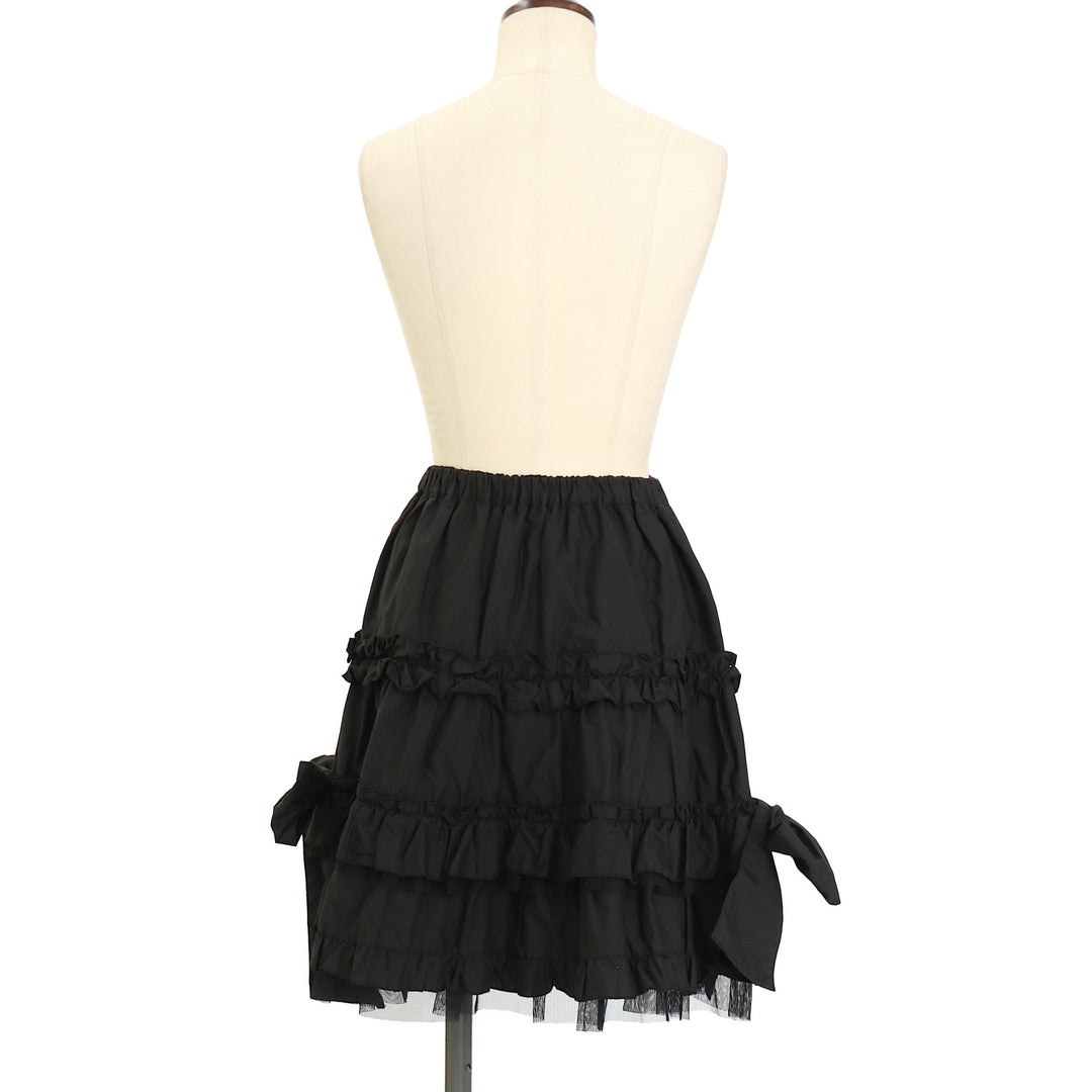 USED】【PEACE NOW/Mサイズ】サイドリボンフリルスカート | BLACK