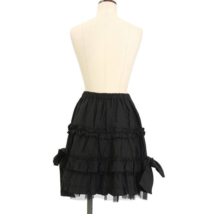 USED】【PEACE NOW/Mサイズ】サイドリボンフリルスカート | BLACK