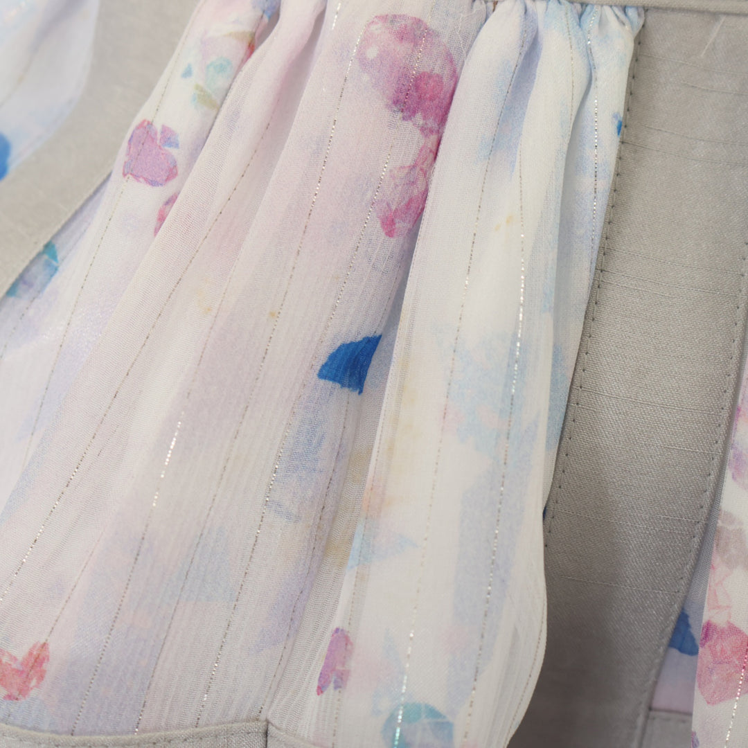 USED】青い鳥と記憶のカケラ柄囚われの鳥かごジャンパースカート