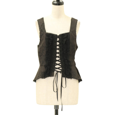 BLACK PEACE NOW コルセット スカート USED】【PEACE NOW/Mサイズ】コルセット風ティアードフリルスカート