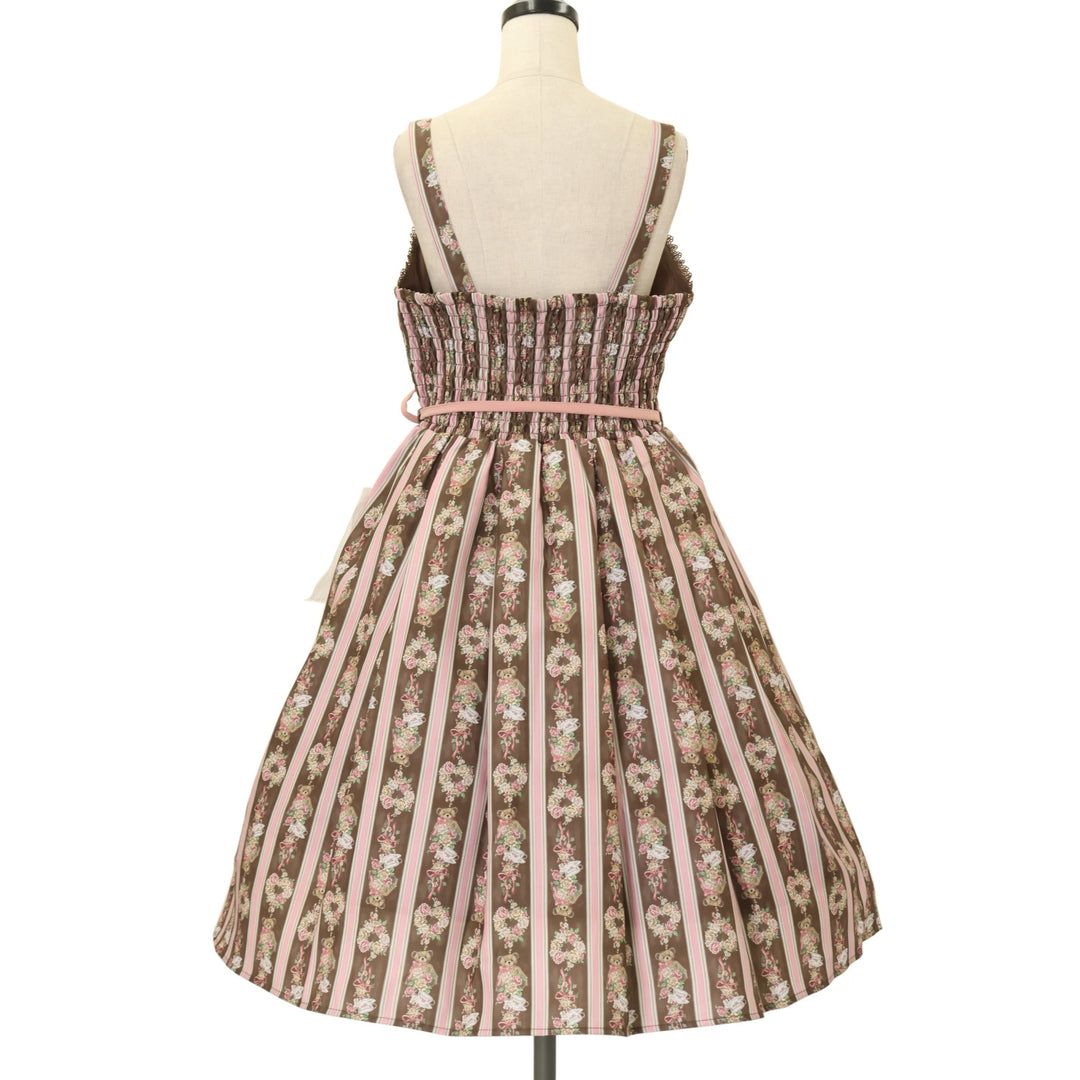 USED】【axes femme kawaii/Mサイズ】Rosy Bear柄ジャンスカ