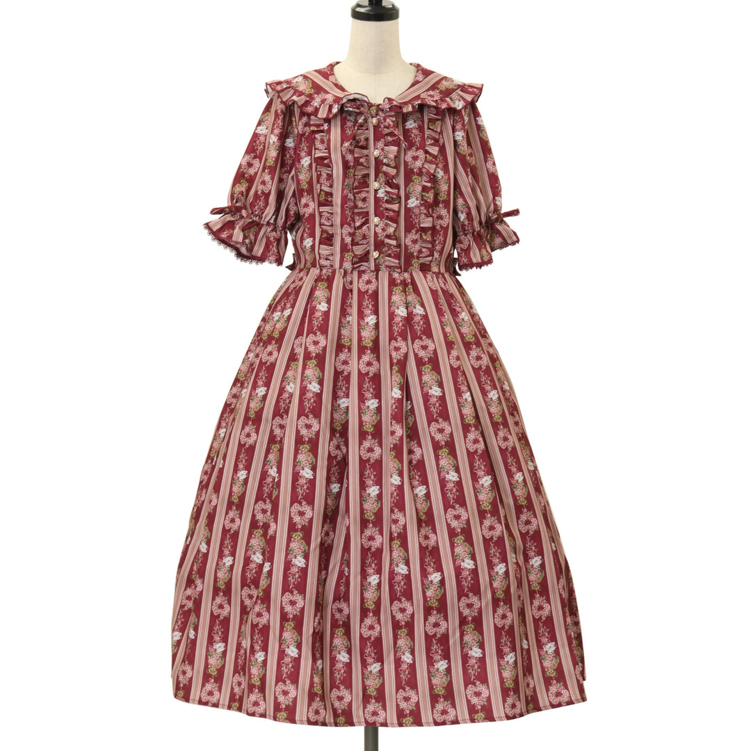 USED】【axes femme kawaii/Mサイズ】Rosy Bear柄ワンピース
