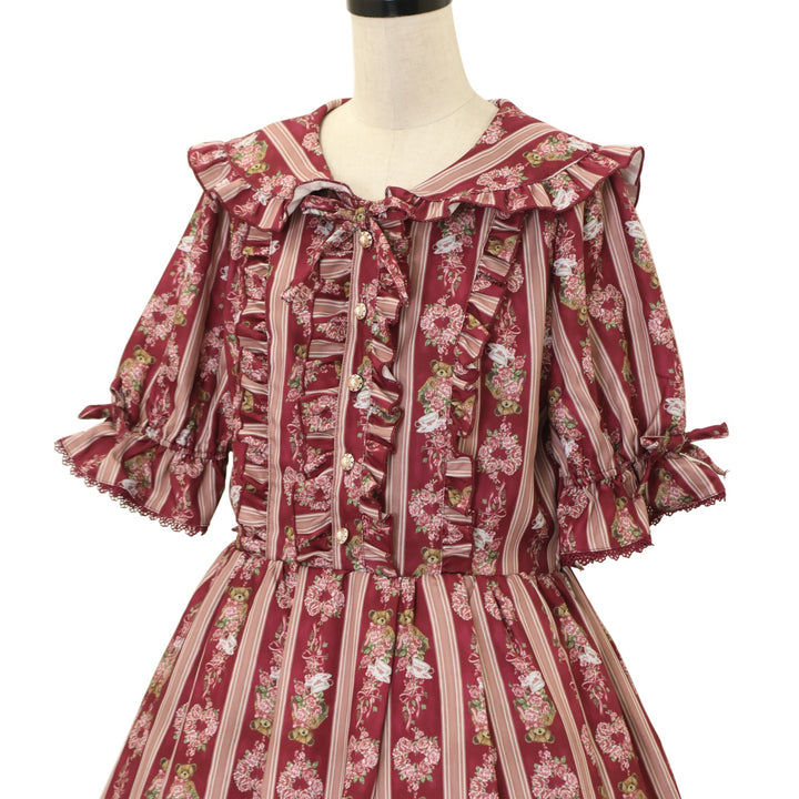USED】【axes femme kawaii/Mサイズ】Rosy Bear柄ワンピース
