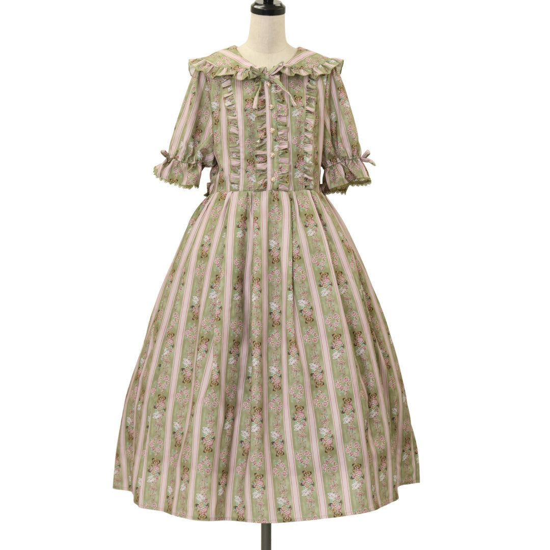 USED】【axes femme kawaii/Mサイズ】Rosy Bear柄ワンピース
