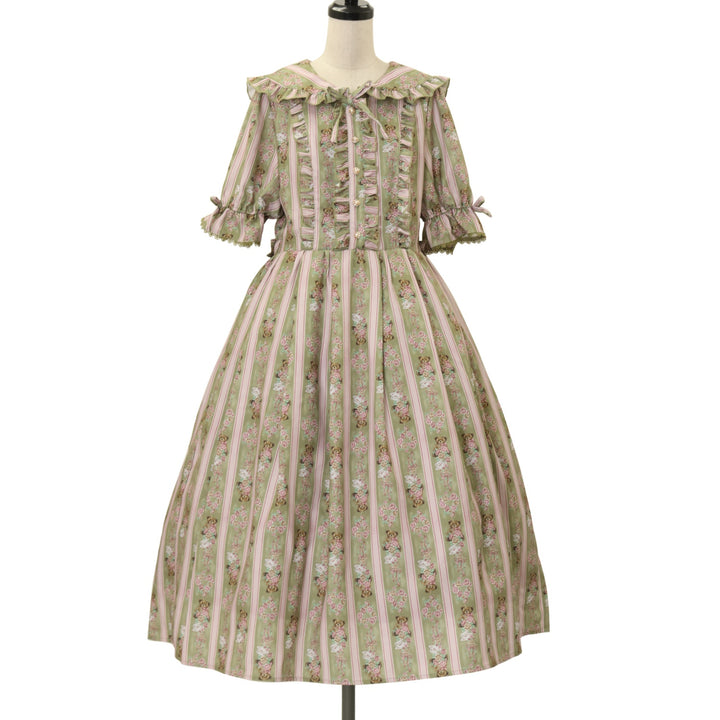USED】【axes femme kawaii/Mサイズ】Rosy Bear柄ワンピース