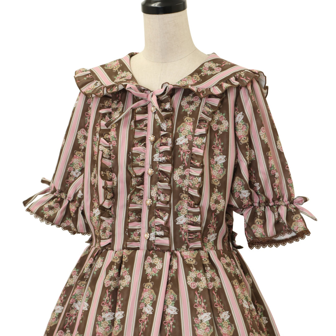 USED】【axes femme kawaii/Mサイズ】Rosy Bear柄ワンピース