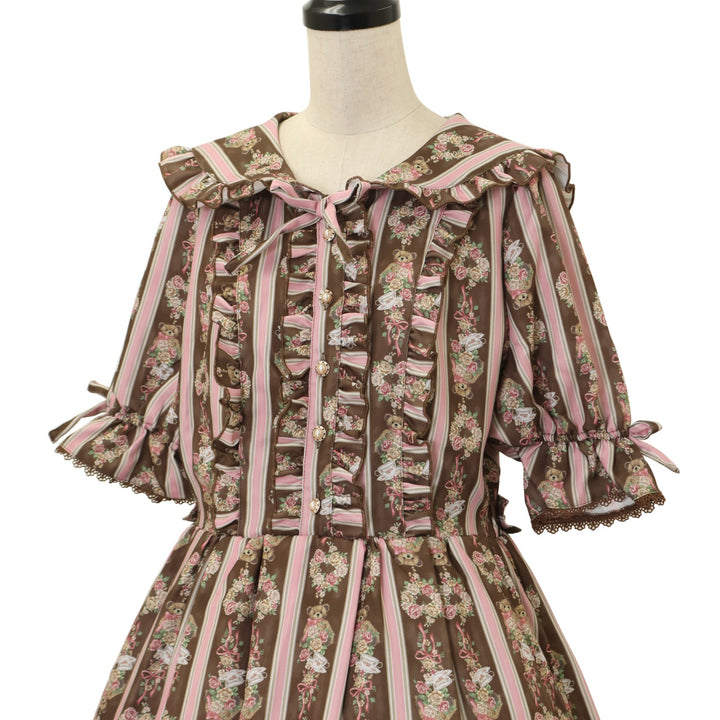 USED】【axes femme kawaii/Mサイズ】Rosy Bear柄ワンピース