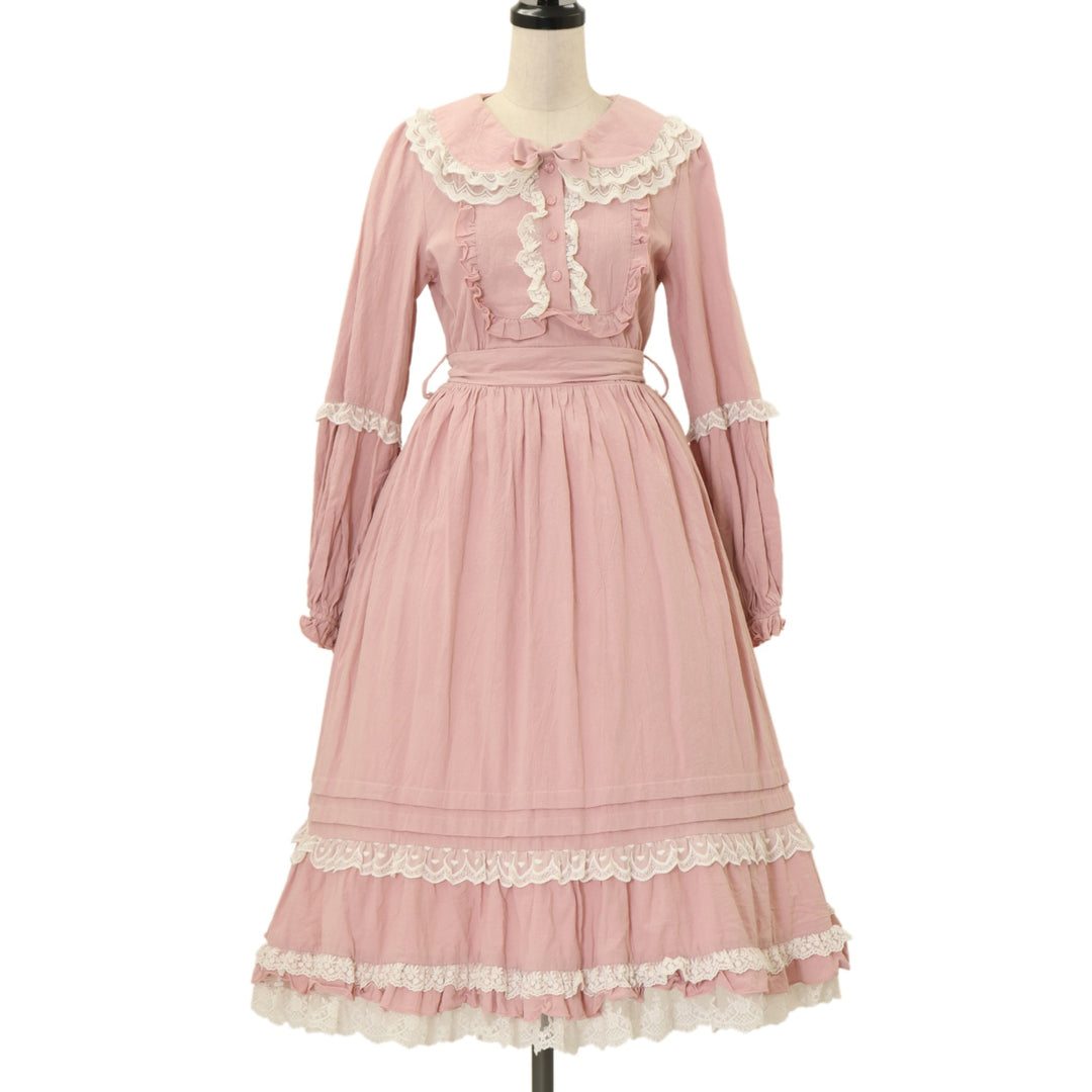 USED】【Sサイズ】ピンクフリルロングワンピース | To Alice
