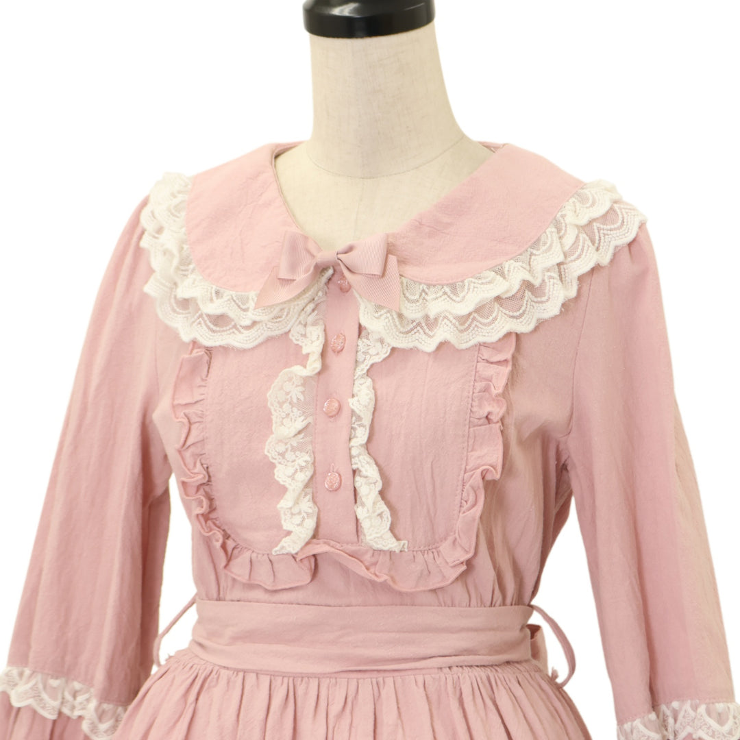 USED】【Sサイズ】ピンクフリルロングワンピース | To Alice