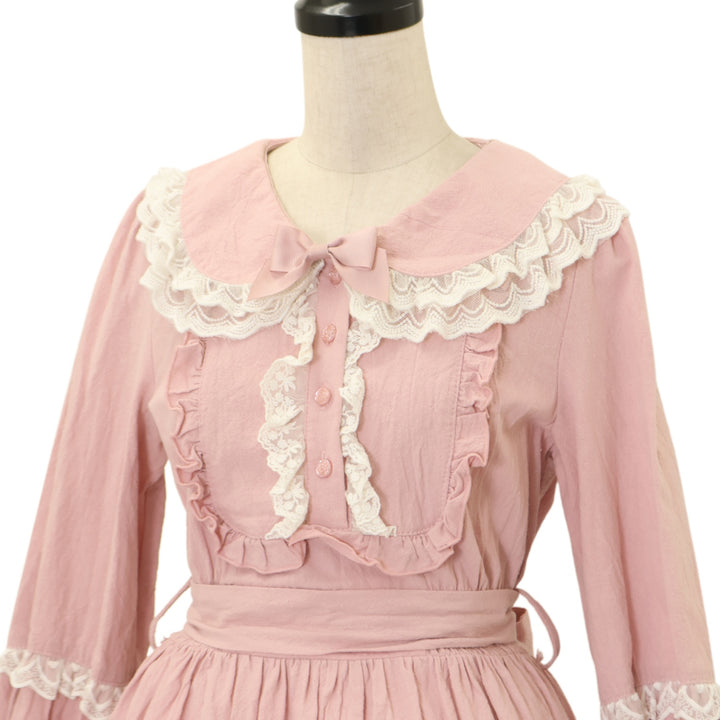 USED】【Sサイズ】ピンクフリルロングワンピース | To Alice