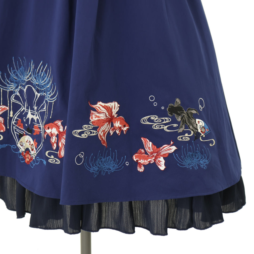USED】びいどろ金魚と曼珠沙華和風スカート | Amavel | ロリータ