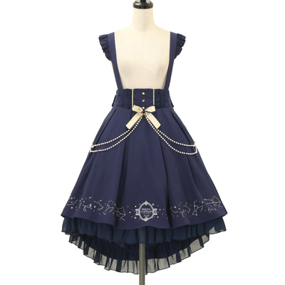 USED】青薔薇3段ティアードスカート(48cm丈/Blue rose x black) | Moi