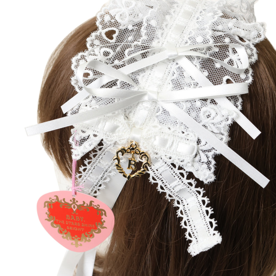 USED】Twinkle Sugar Dot レースヘッドドレス（ホワイト×ホワイト