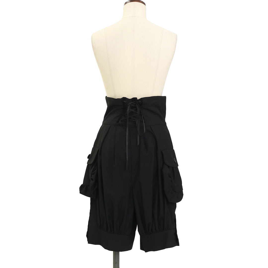 BLACK PEACE NOWブラック フリル フレアスカート USED】【Mサイズ】フリルポケットハイウエストパンツ | BLACK PEACE