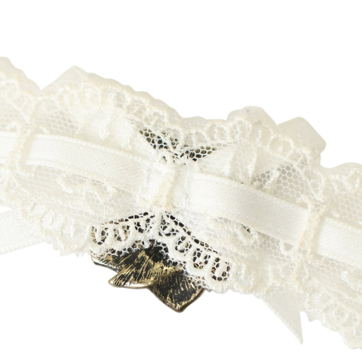 USED】ローズロゴチャームレースチョーカー（white x white x gold