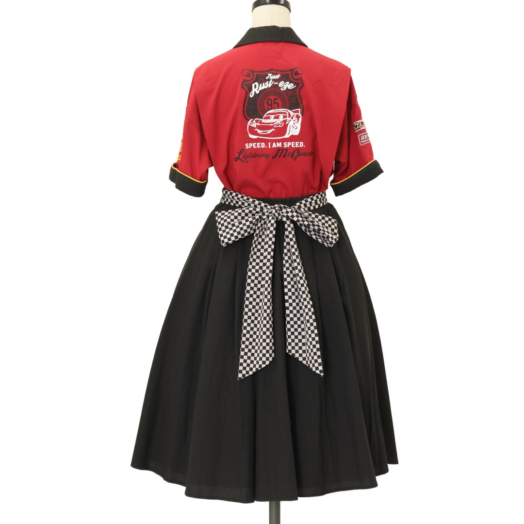 USED】【Disney/サイズ2】ボーリングシャツ／ヒザ丈フレアースカート