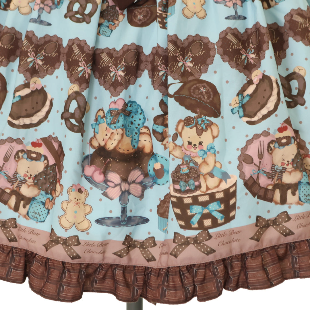USED】【Mサイズ】チョコスイーツベアジャンパースカート+チョコ