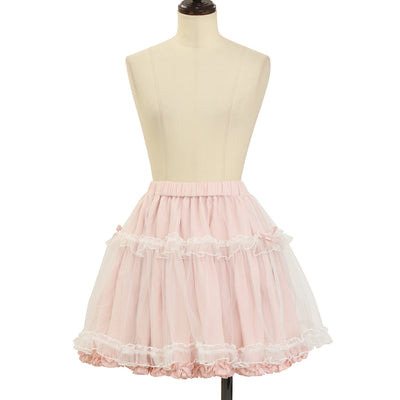 USED】ボリュームシフォンフリルペチコートスカート | Victorian