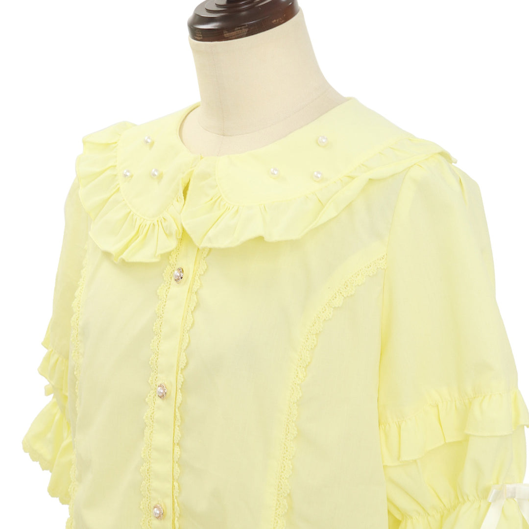 USED】【axes femme kawaii/Mサイズ】パール襟半袖ブラウス