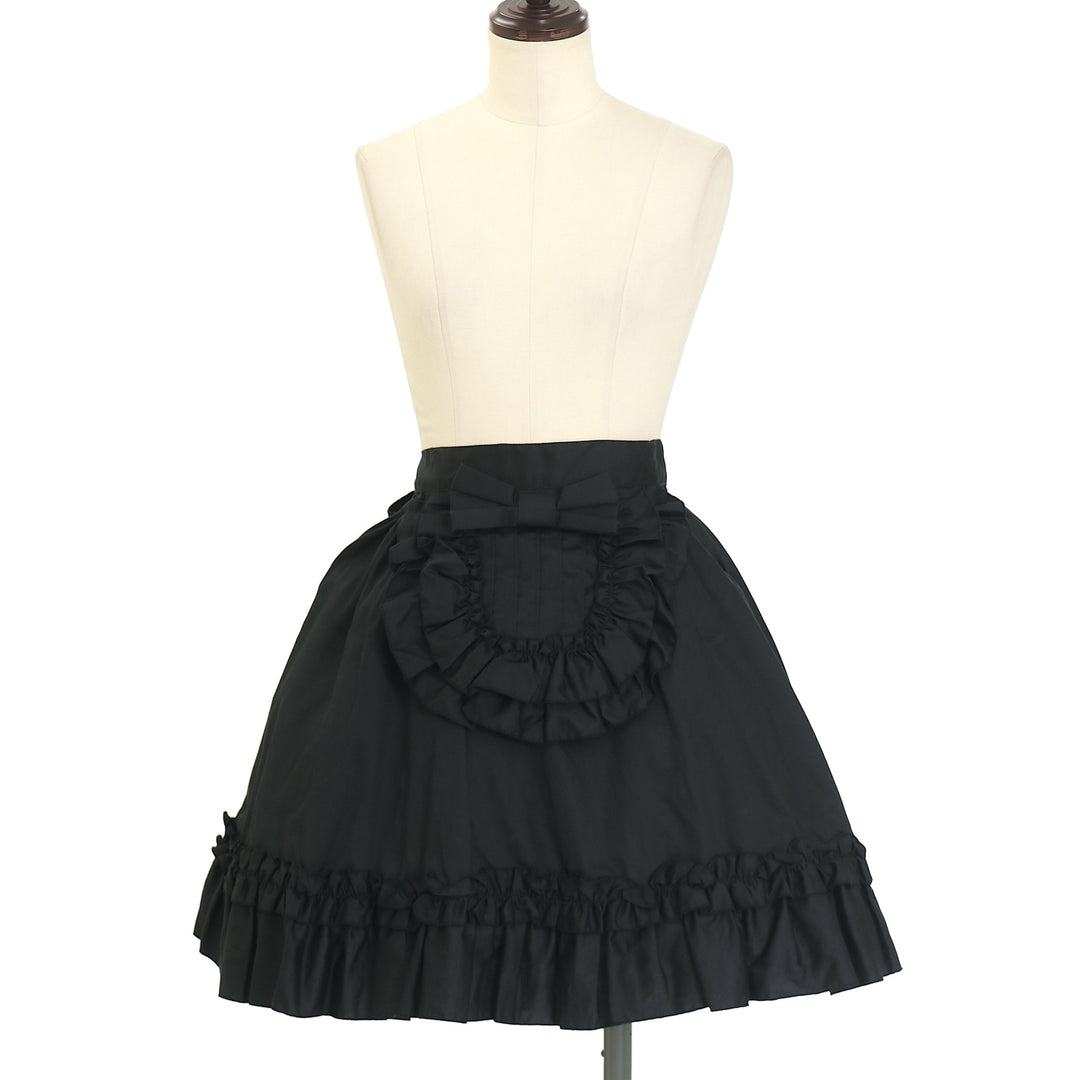 美品 black peace now フリルスカート アシンメトリー USED】【PEACE NOW/Mサイズ】ミニエプロン付きフリルスカート | BLACK