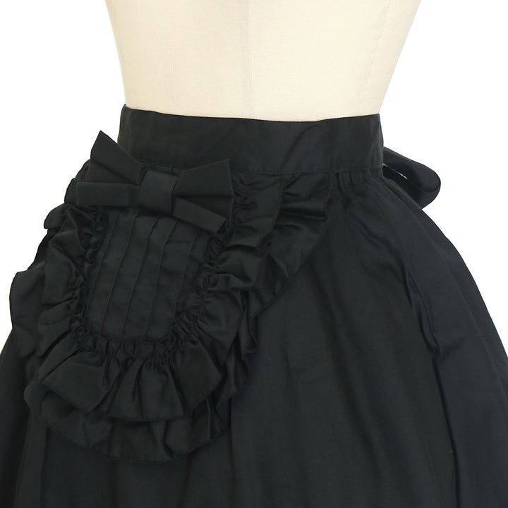 USED】【PEACE NOW/Mサイズ】ミニエプロン付きフリルスカート | BLACK
