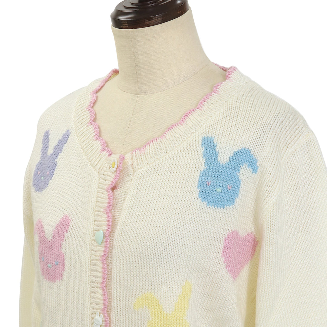 DOUMEIL KID MOHAIR ヴィンテージ生地 USED】編み込みカーディガン＜うさぎ＞ | Nile Perch Wunderwelt