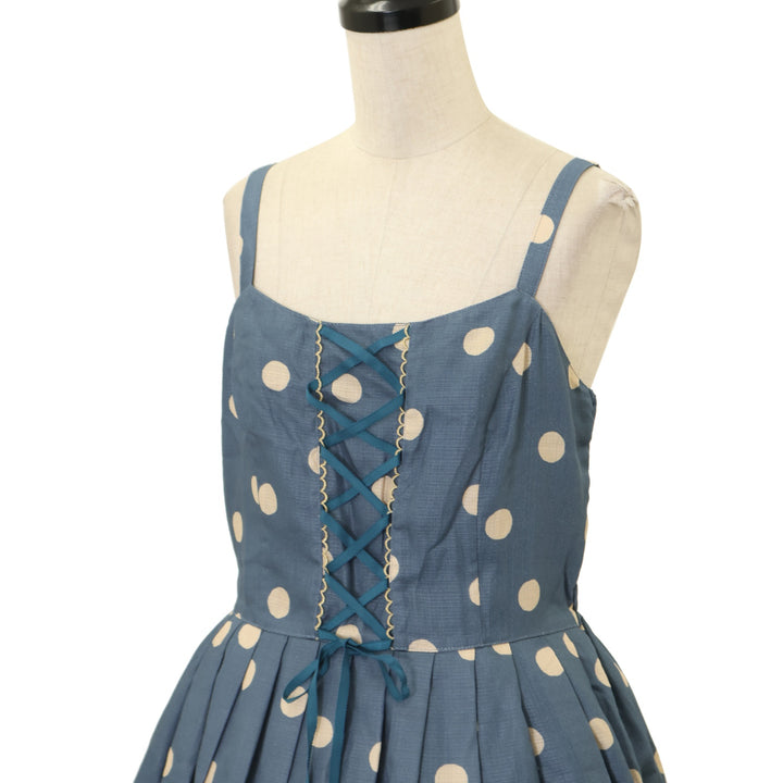 USED】『Rabbit tea time』プリントレースアップキャミワンピース