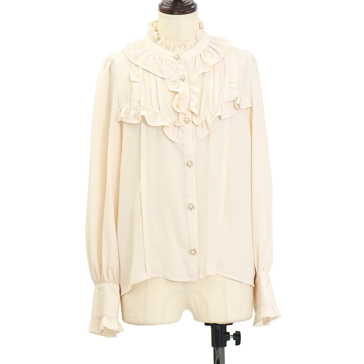 USED】【axes femme kawaii/Mサイズ】スタンド襟フリルブラウス