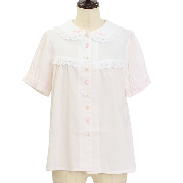 USED】ハートレース配色ブラウス | Nile Perch Wunderwelt Online Shop