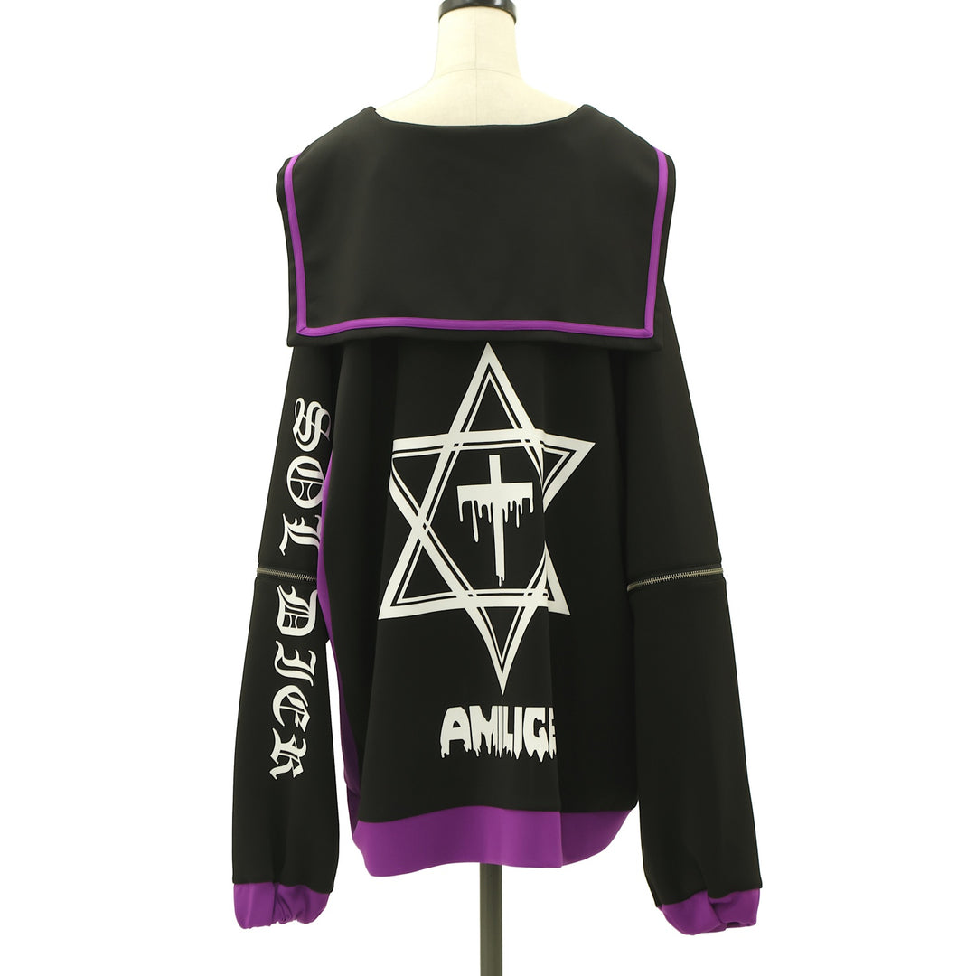 USED】【Amilige】ドルマンスリーブセーラーカラープルオーバー