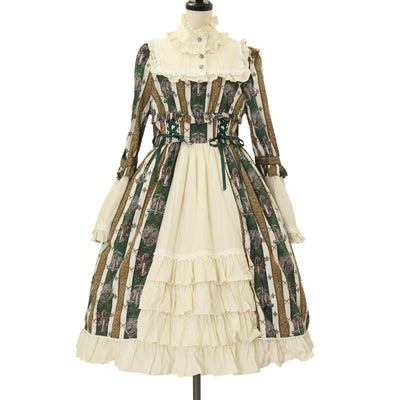 victorian maiden セレモニーバッスルジャケットドレス USED】セレモニーバッスルジャケットドレス（ジャカードシナモン