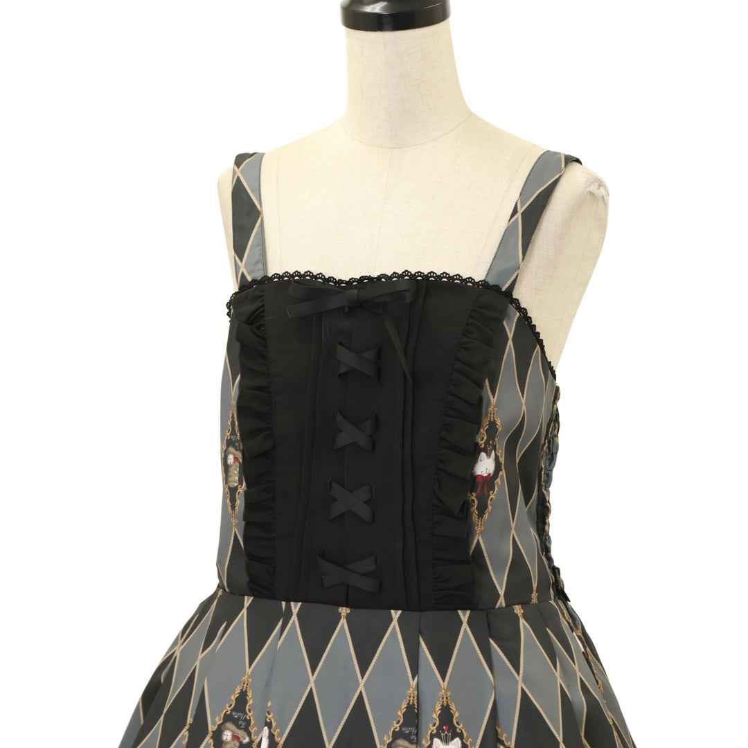 USED】【axes femme kawaii/Mサイズ】ダイヤ柄ジャンスカ | Chalmiere