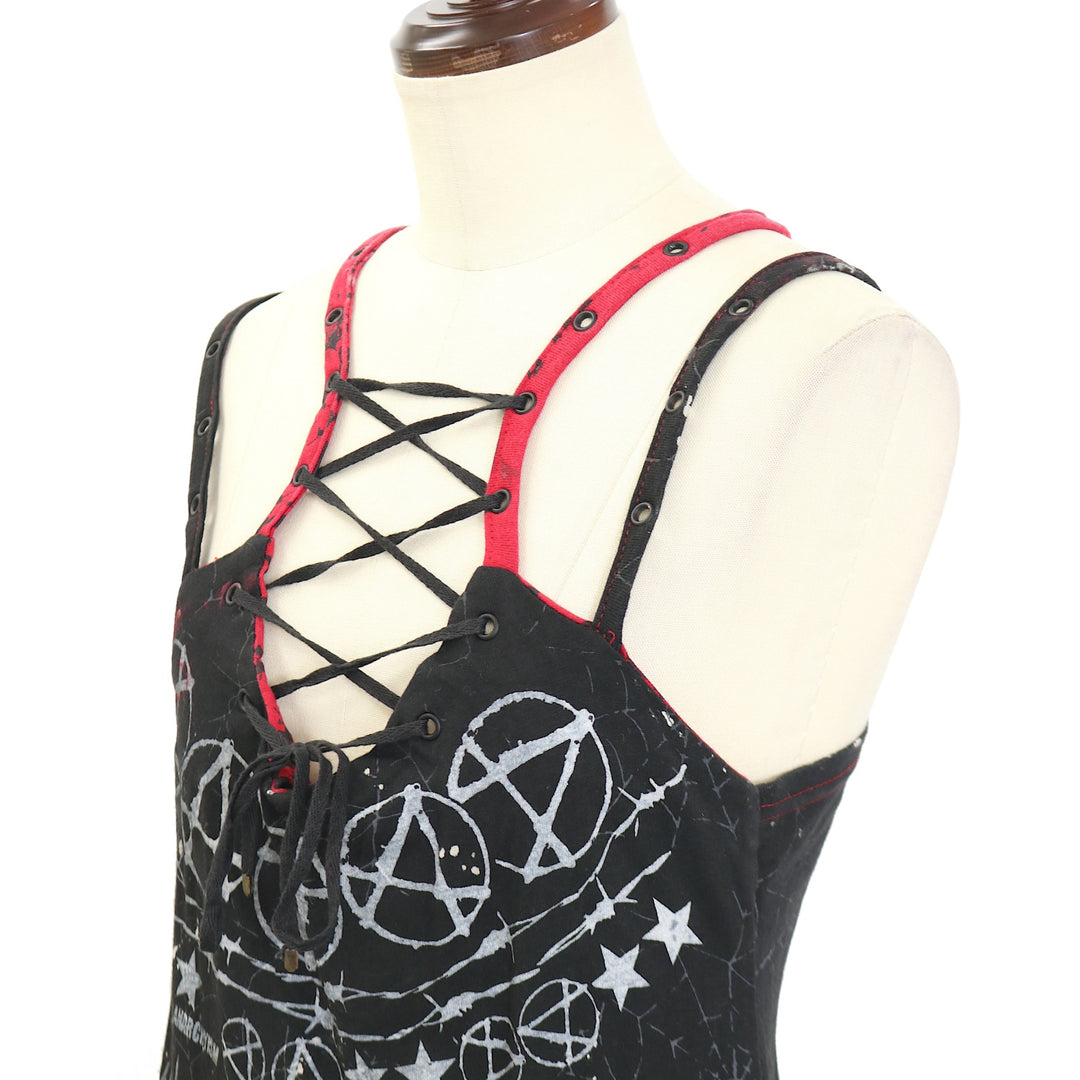 USED】ANARCHY レースアップペインティングキャミワンピース | h.NAOTO