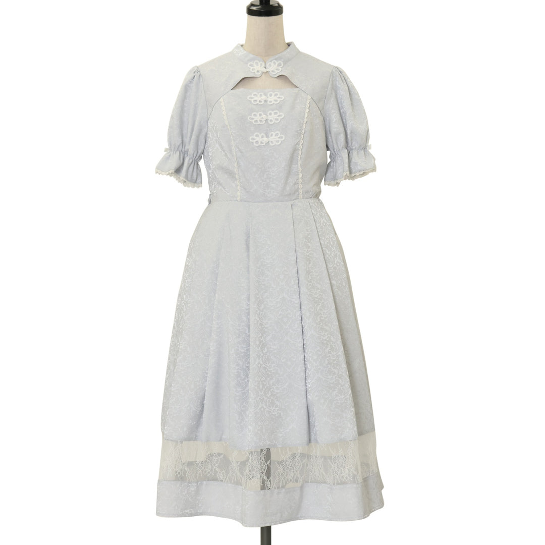 USED】【axes femme kawaii/Mサイズ】チャイナ釦ジャガードワンピ