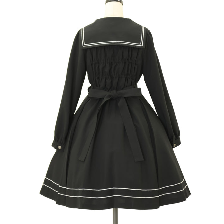 ス*ラ様 メタモルフォーゼ セーラー サーキュラー ワンピース 黒 USED】長袖セーラーリボンワンピース | metamorphose Wunderwelt