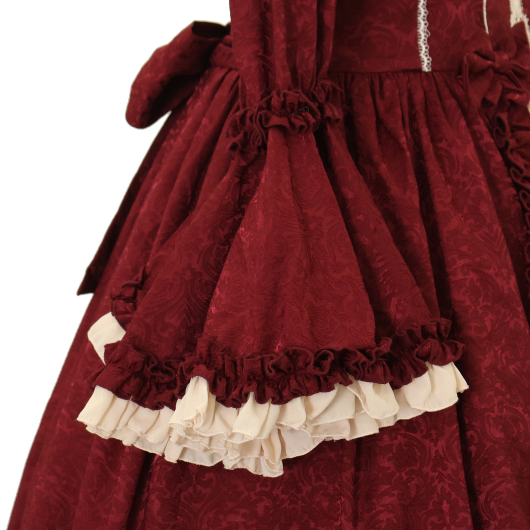 Victorian Dollワンピース【Henrietta】 レッド ロング丈) Victorian
