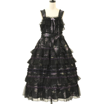 USED】いちごシフォン3段フリルジャンパースカート | Angelic Pretty