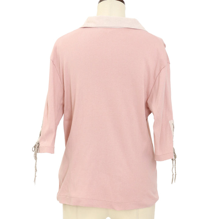 USED】【Mサイズ】レースアップネックリブニットトップス | INGEBORG