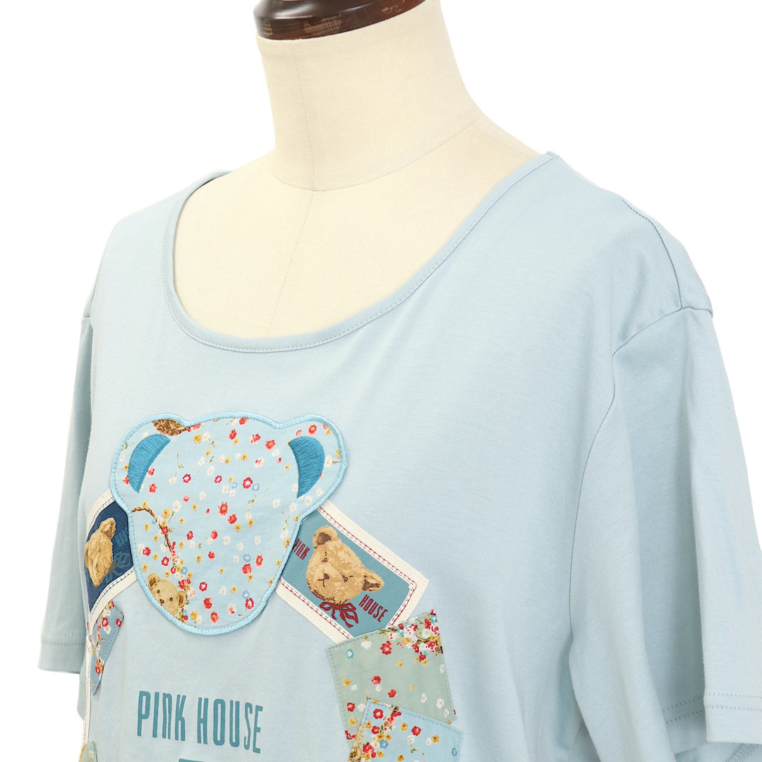 USED】Flower Picnicプリントアップリケカットソー | PINK HOUSE
