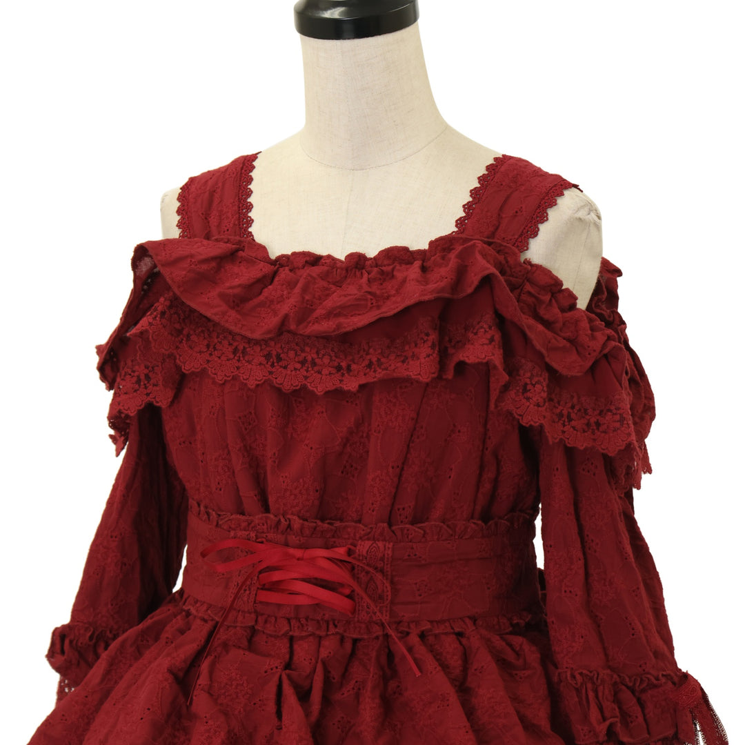USED】【Vallée lys】Precious Embroidered Lace Mini Dress | ATELIER