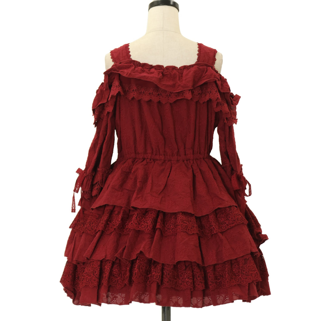 USED】【Vallée lys】Precious Embroidered Lace Mini Dress | ATELIER