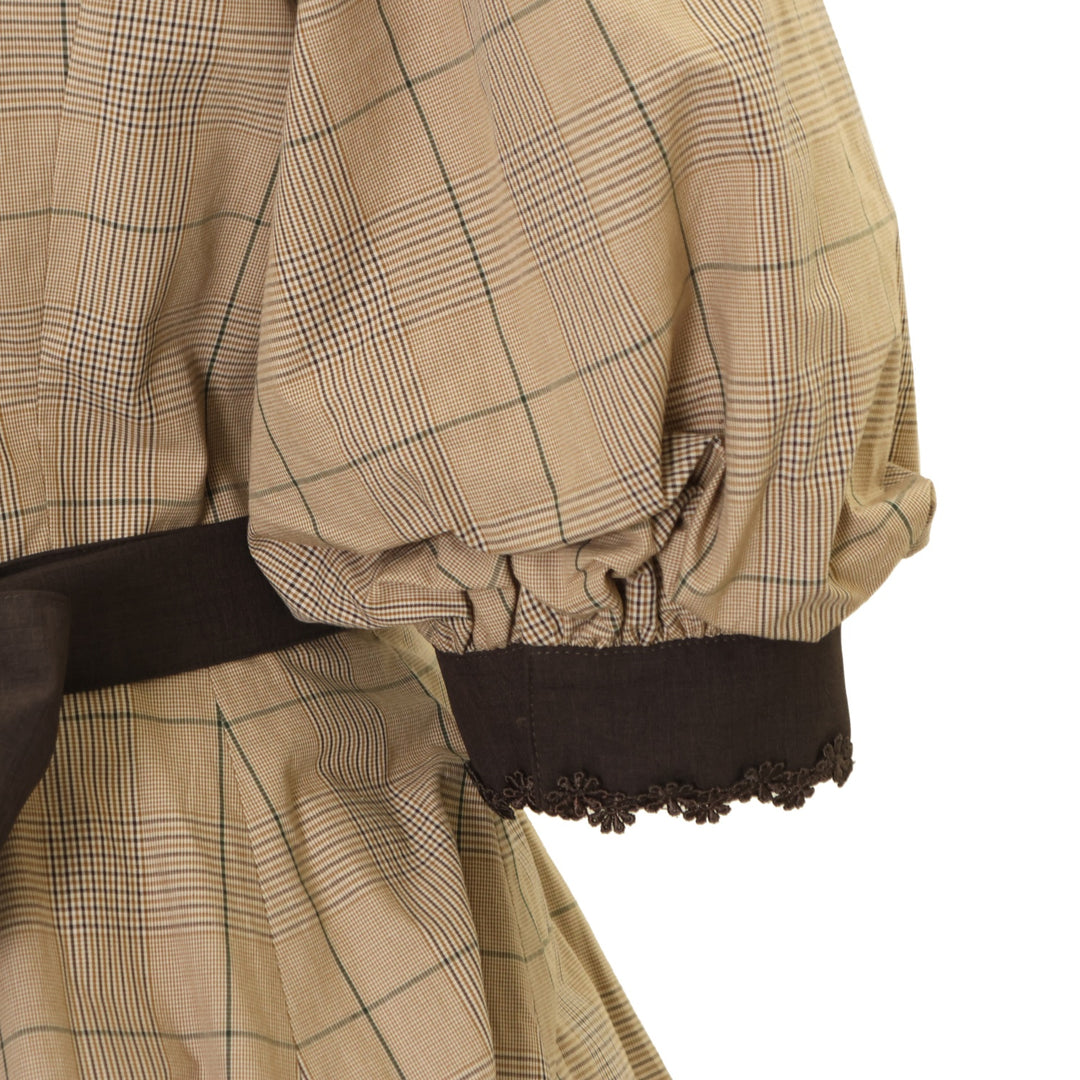 【美品】Classy Ribbon ワンピース 深澤翠 ピンク×ショコラ USED】【Mサイズ】Classy Ribbon ワンピース（ショコラチェック