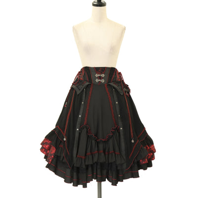 USED】十字架フロッキー鳥籠スカート（黒×青） | Moi-même-Moitié