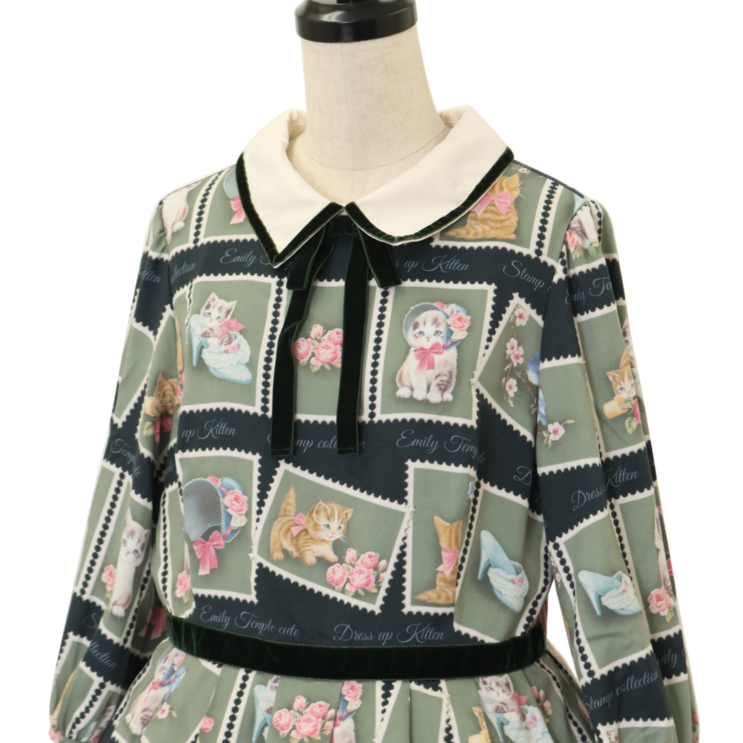 USED】Kitten Stamp Collection ワンピース | Emily Temple cute
