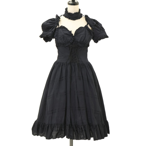 USED】【Mサイズ】パフスリーブ付きキャミワンピース | BLACK PEACE