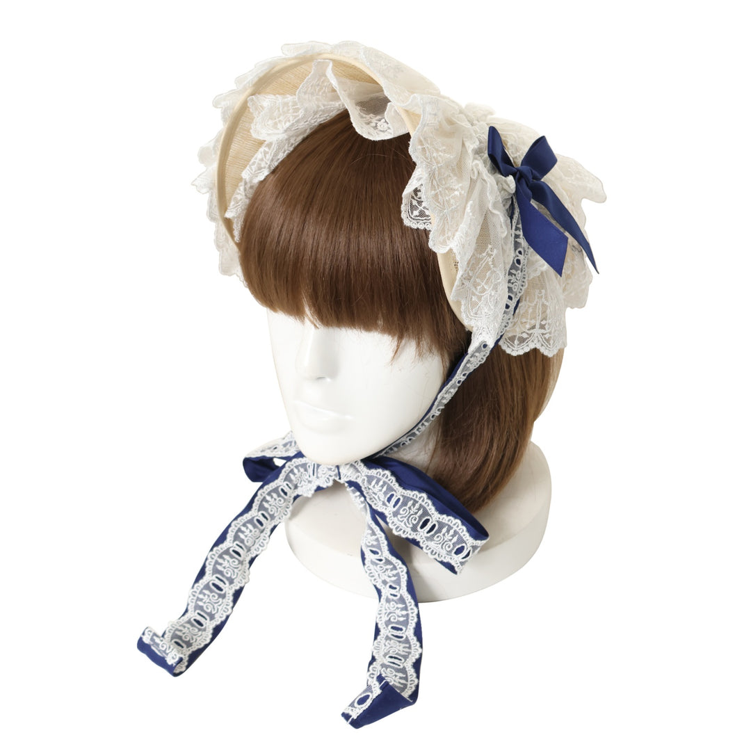 USED】Rose Gardenストローヘッドドレス（Blue×White） | Moi-même